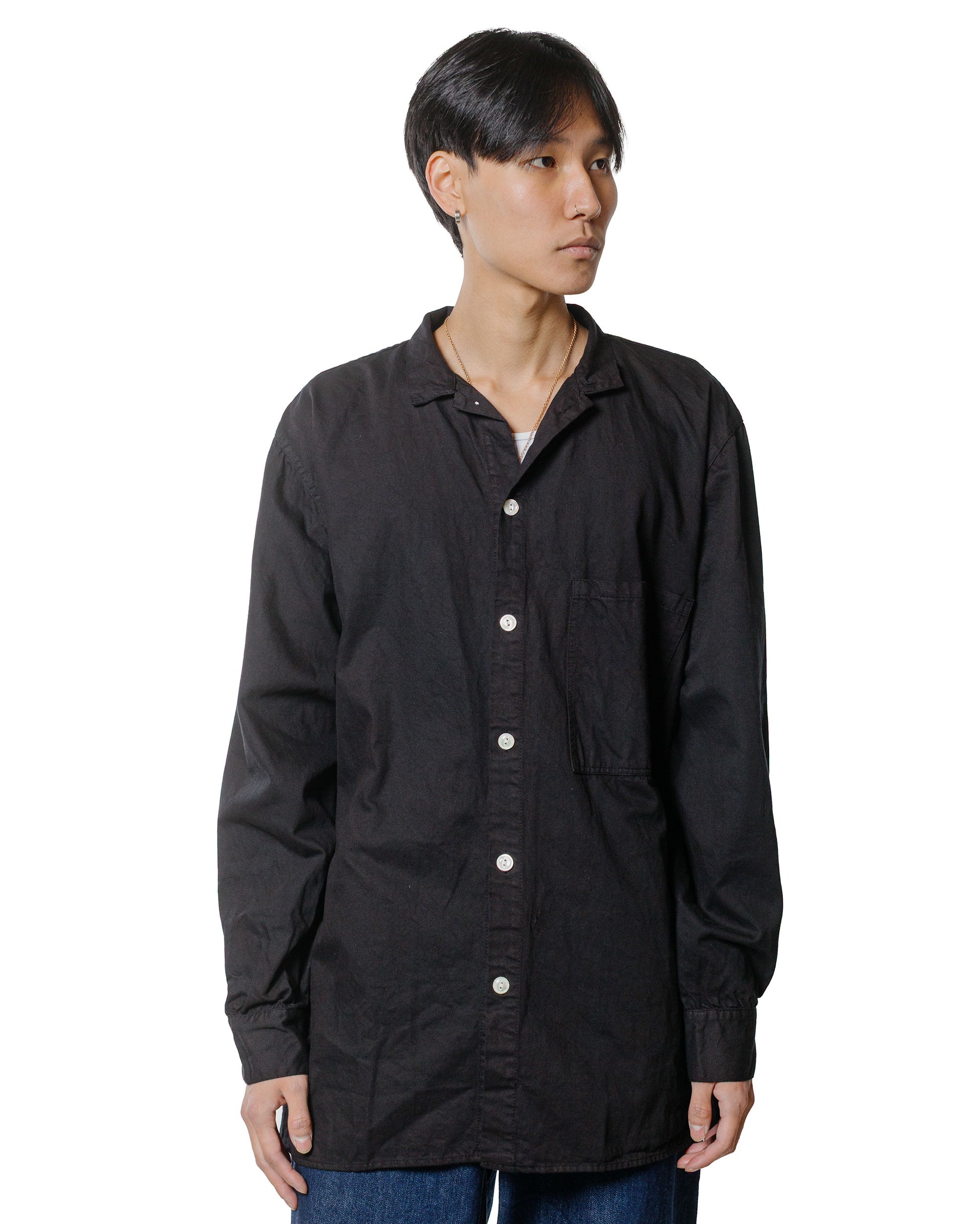 Tender Type 471 Plastron Shirt Clean Cotton Drill Black Hole