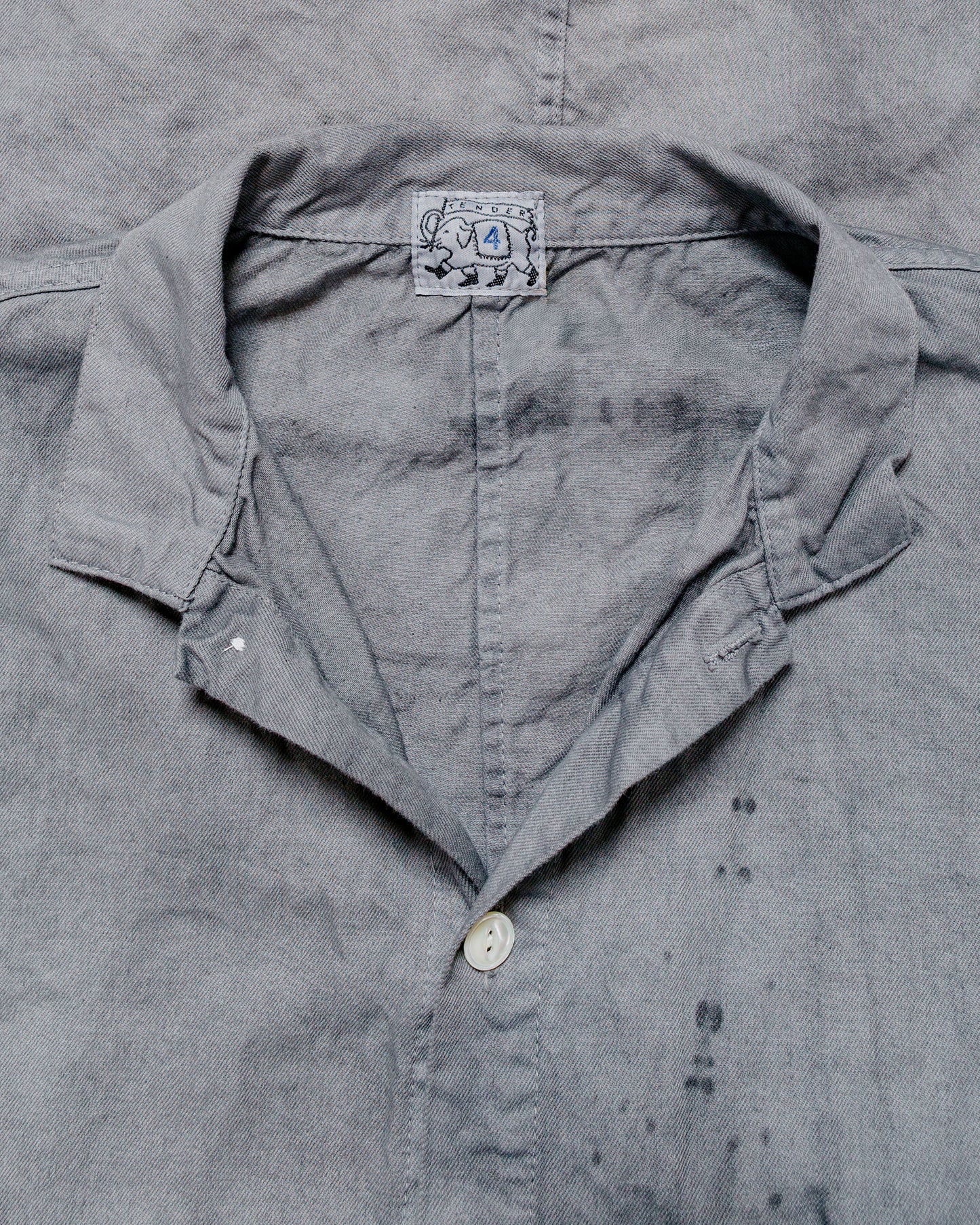 Tender Type 471 Plastron Shirt Clean Cotton Drill Chestnut Dyed