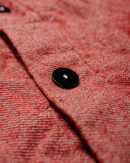 Tender Type 975 Collared Drafting Coat Red Wool Carpet Twill Rinsed