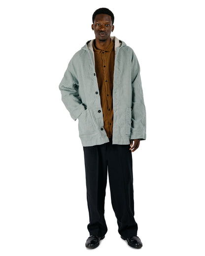 Tender Type 976 Hooded Drafting Coat Blue Wool Carpet Twill Rinsed
