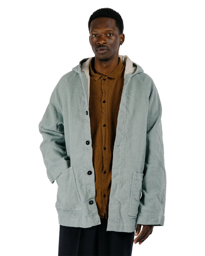 Tender Type 976 Hooded Drafting Coat Blue Wool Carpet Twill Rinsed
