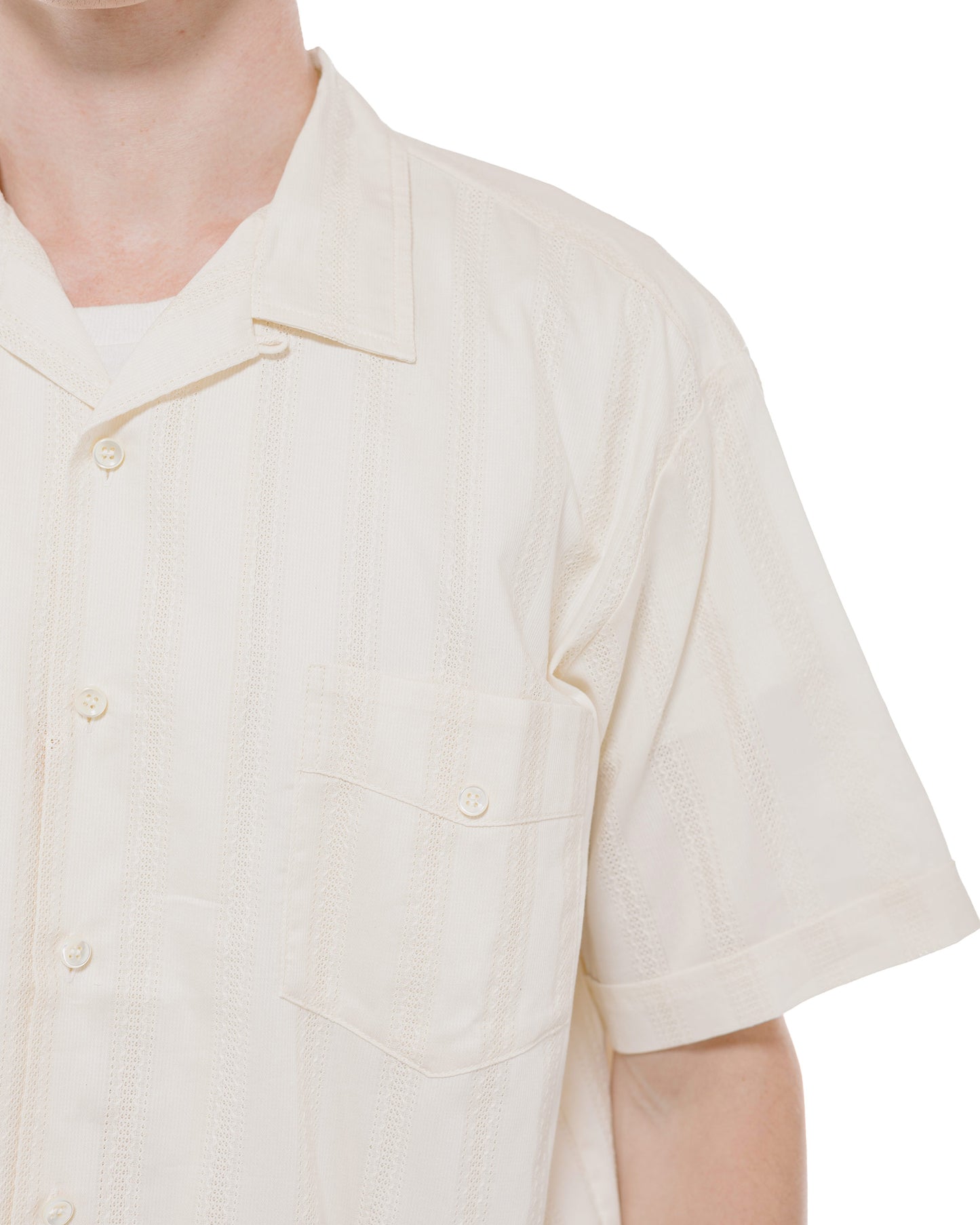 The Real McCoy's MS26007 Joe McCoy Cuban Shirt S/S Ecru