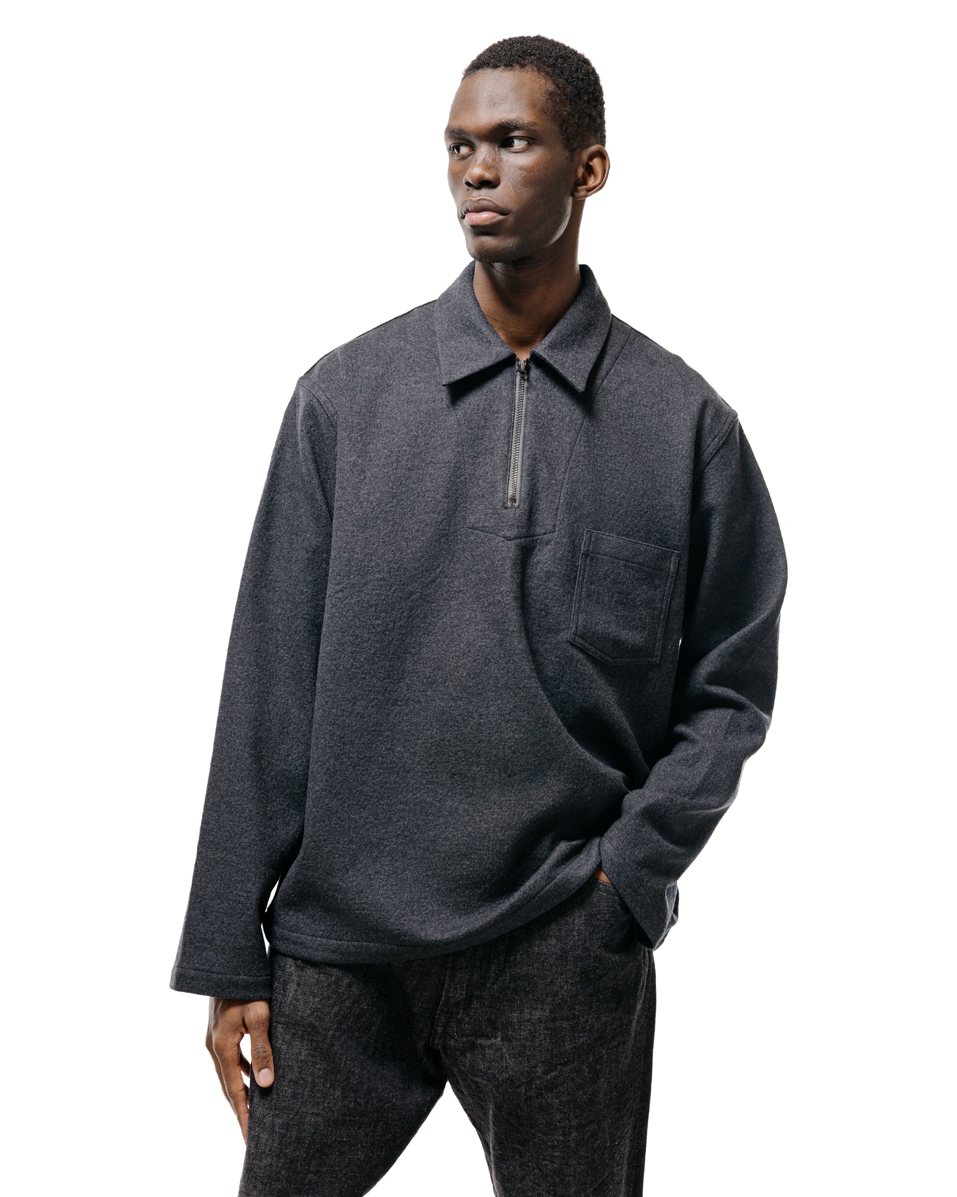 The Corona Utility CSJ006 Half Zip Sailor Jacket Charcoal