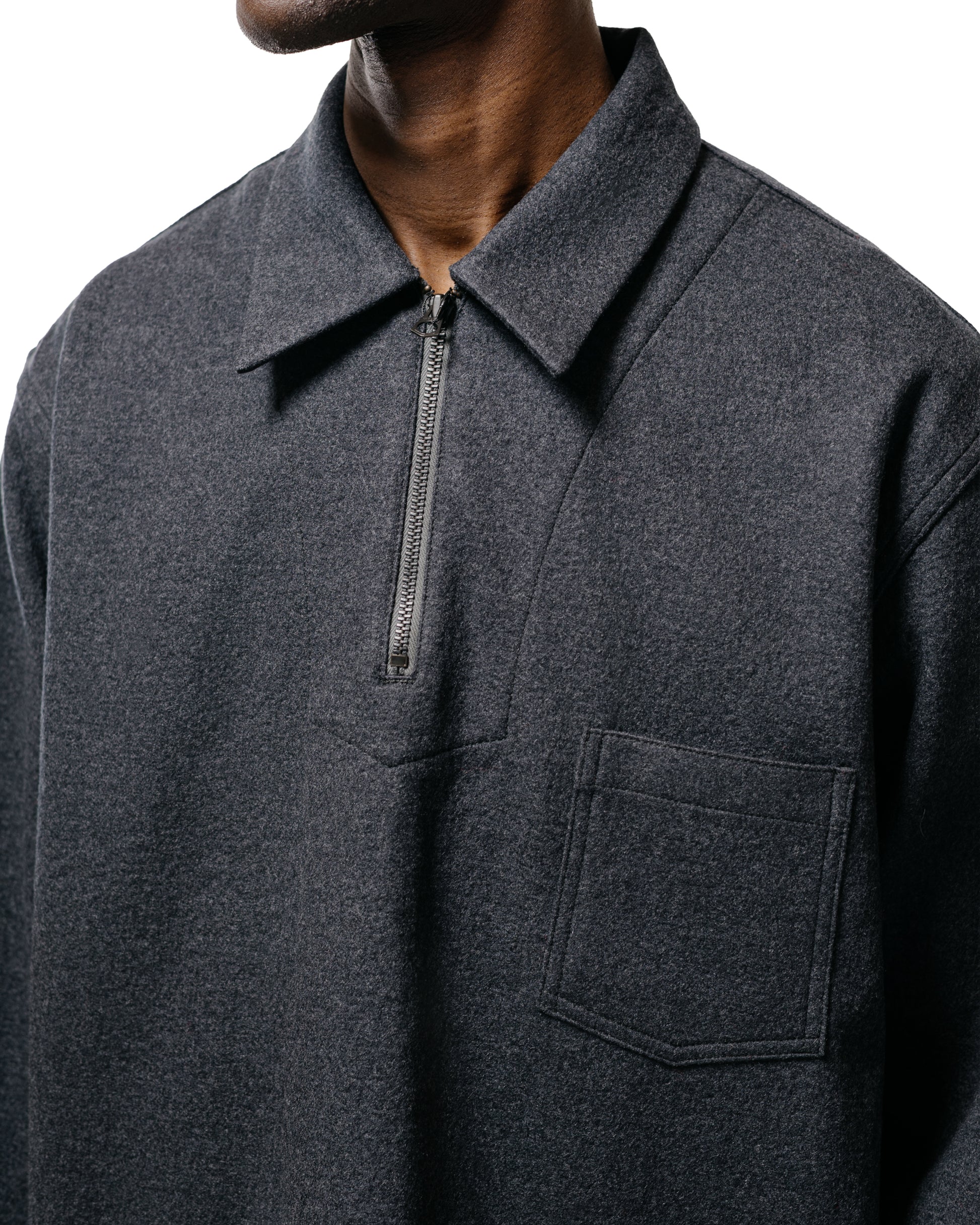 The Corona Utility CSJ006 Half Zip Sailor Jacket Charcoal