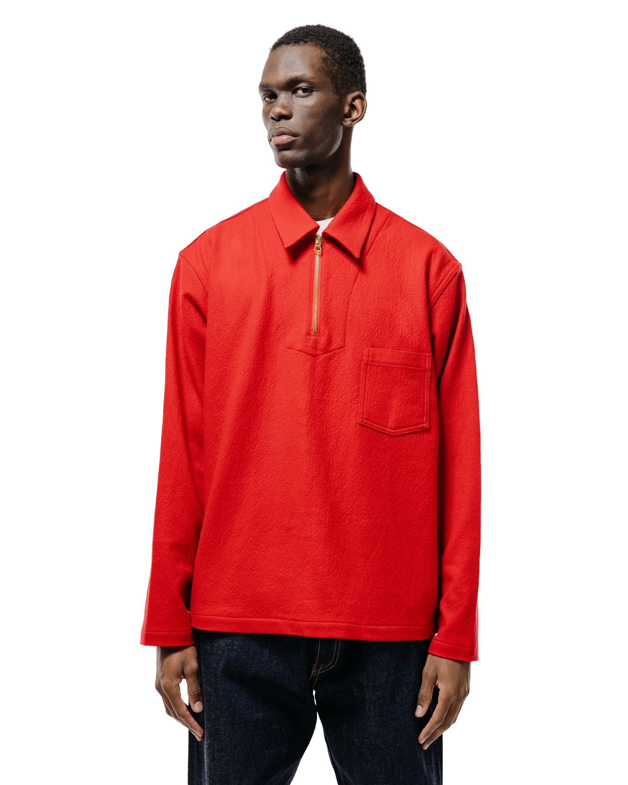The Corona Utility CSJ006 Half Zip Sailor Jacket Red