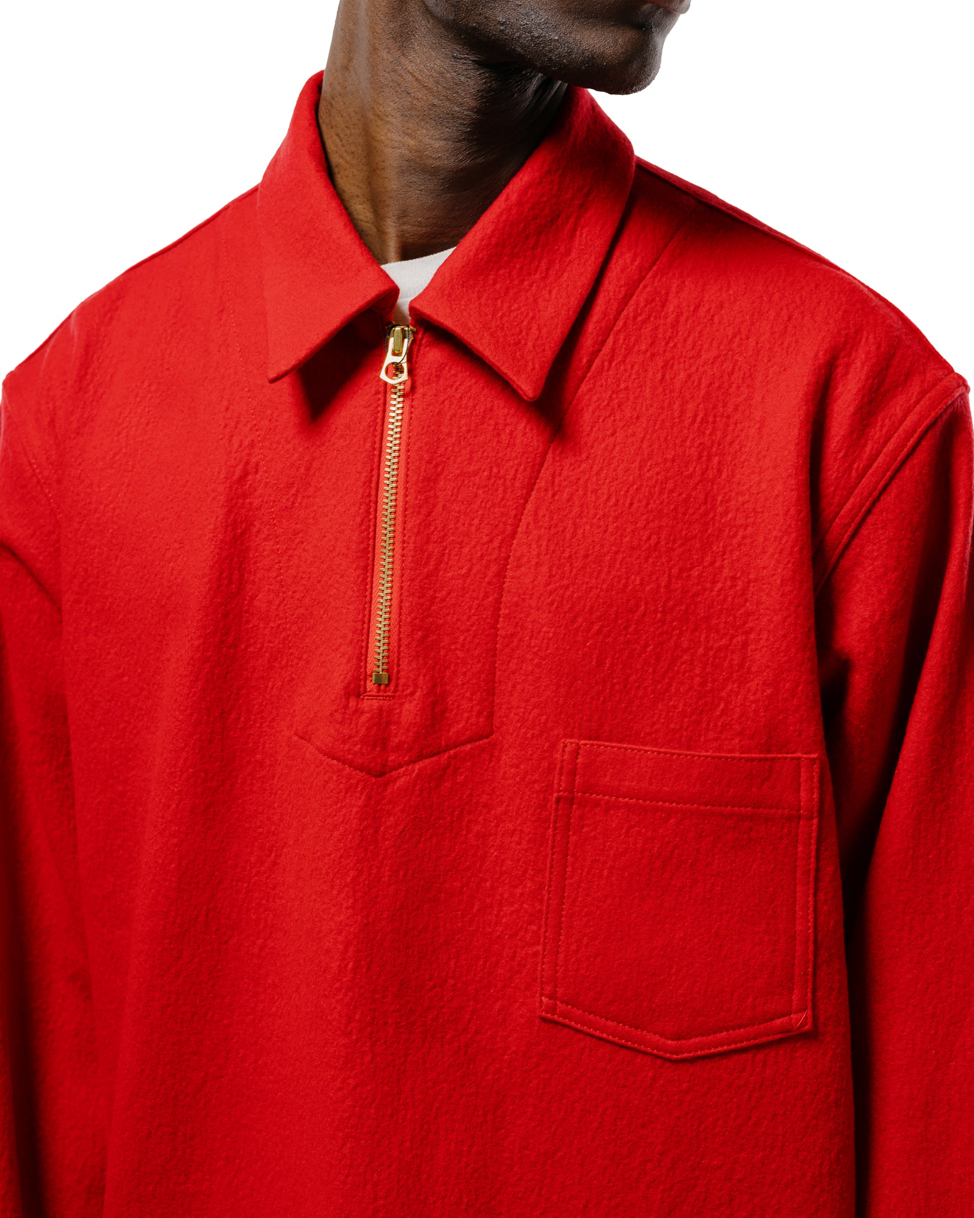 The Corona Utility CSJ006 Half Zip Sailor Jacket Red