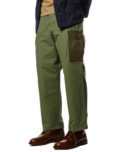 The Corona Utility FP020 Fatigue Slacks "Boonie Slacks" Fatigue Ripstop OD Model Close Up