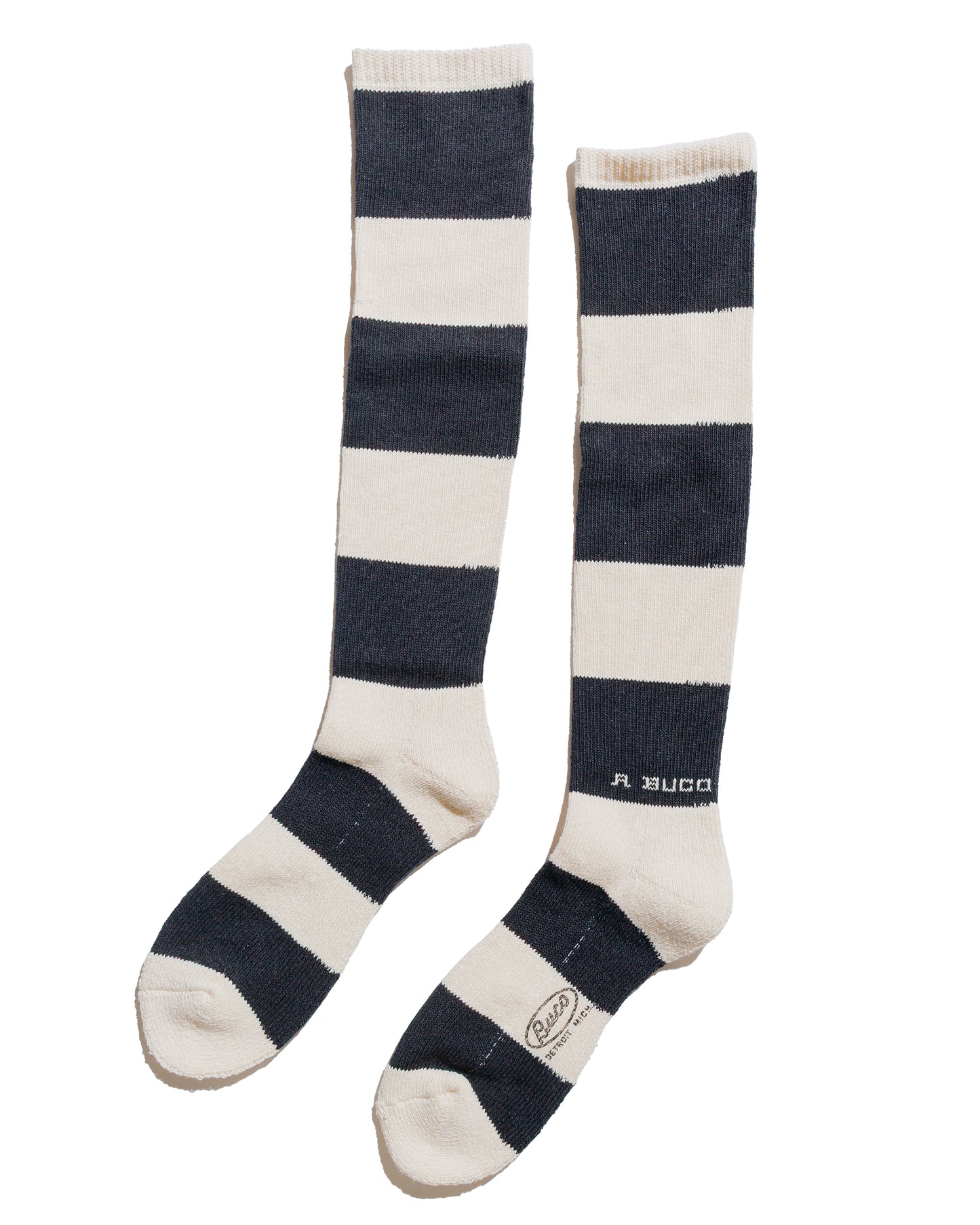 The Real McCoy’s BA23105 Buco Striped Action Socks WhiteBlack