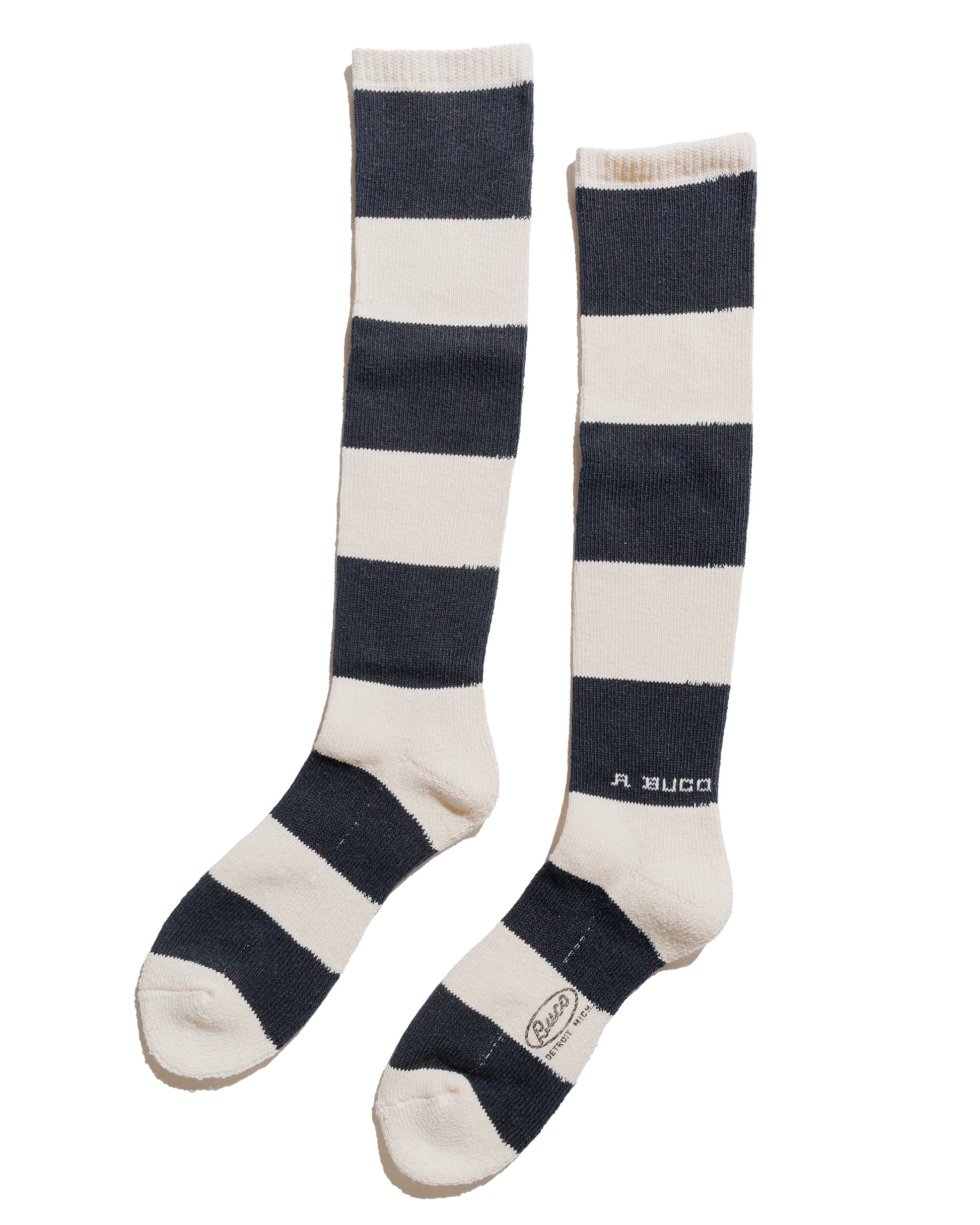 The Real McCoy’s BA23105 Buco Striped Action Socks WhiteBlack
