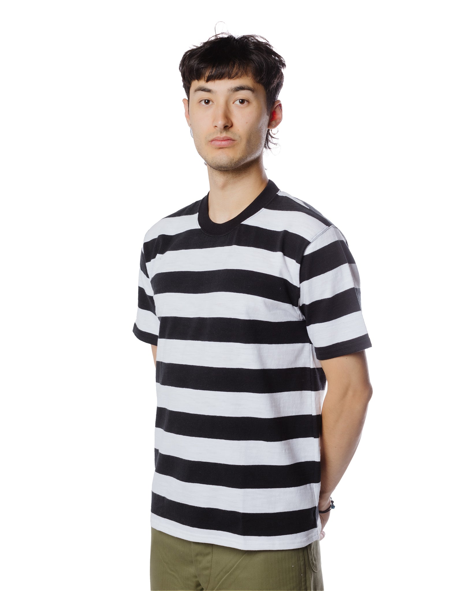 The Real McCoy's BC20007 Buco Stripe Tee S/S White Model Detail