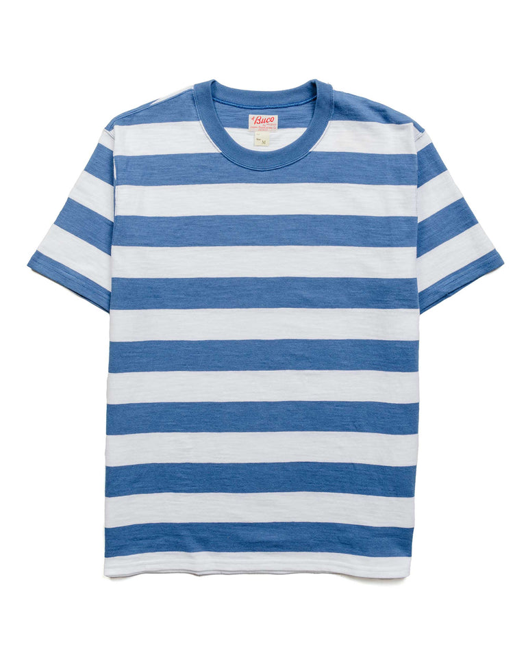 The Real McCoy's BC20007 Buco Stripe Tee S/S White/Blue