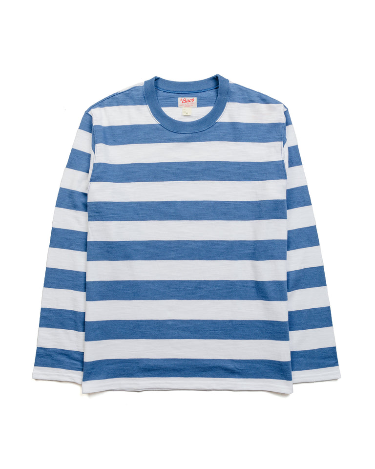 The Real McCoy's BC22005 Buco Stripe Tee L/S White/Blue
