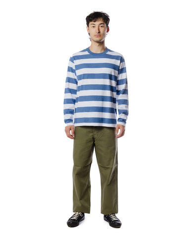 The Real McCoy's BC22005 Buco Stripe Tee L/S White/Blue