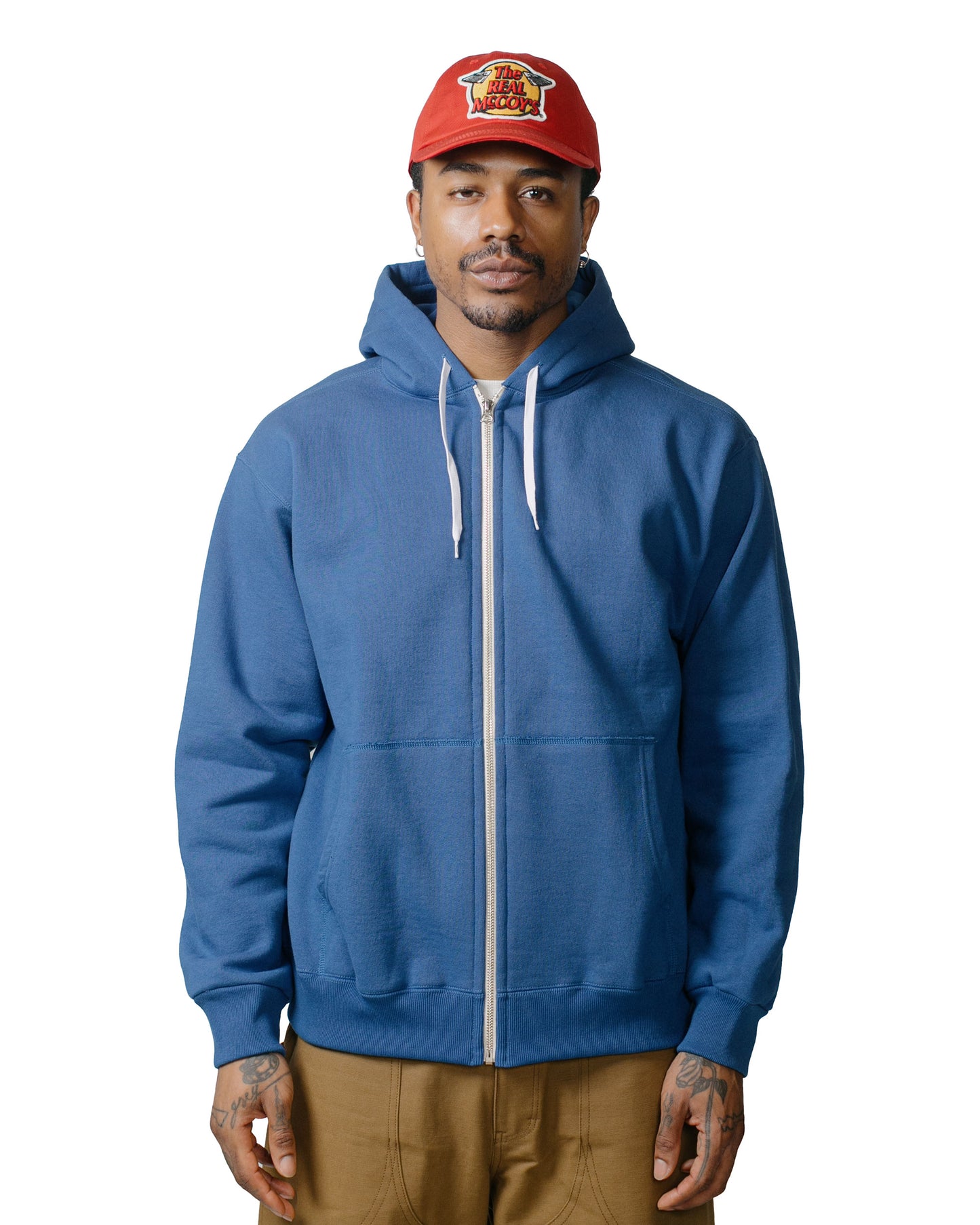 The Real McCoy's BC23101 Buco F/Z Parka Sweatshirt Royal Blue model front