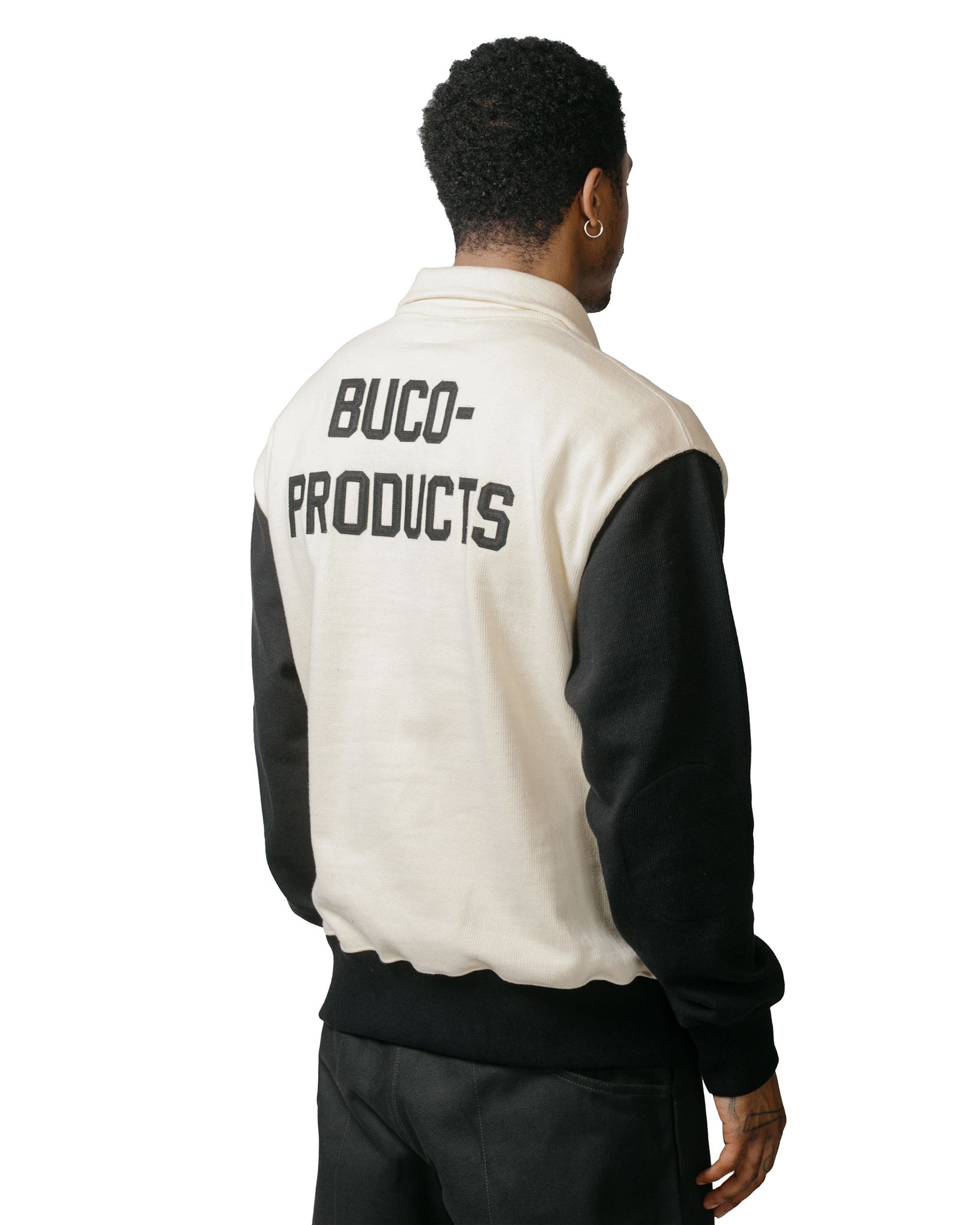 The Real McCoy's BC23104 Buco Half-Zip Motorcycle Jersey / Buco-Product White/Black model back
