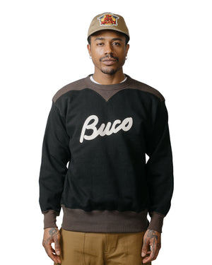 The Real McCoy's BC23105 Buco Two-Tone Sweatshirt / Buco Black/Grey model front