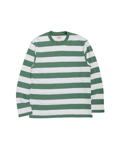 The Real McCoy's BC24001 Buco Stripe Tee LS WhiteGreen