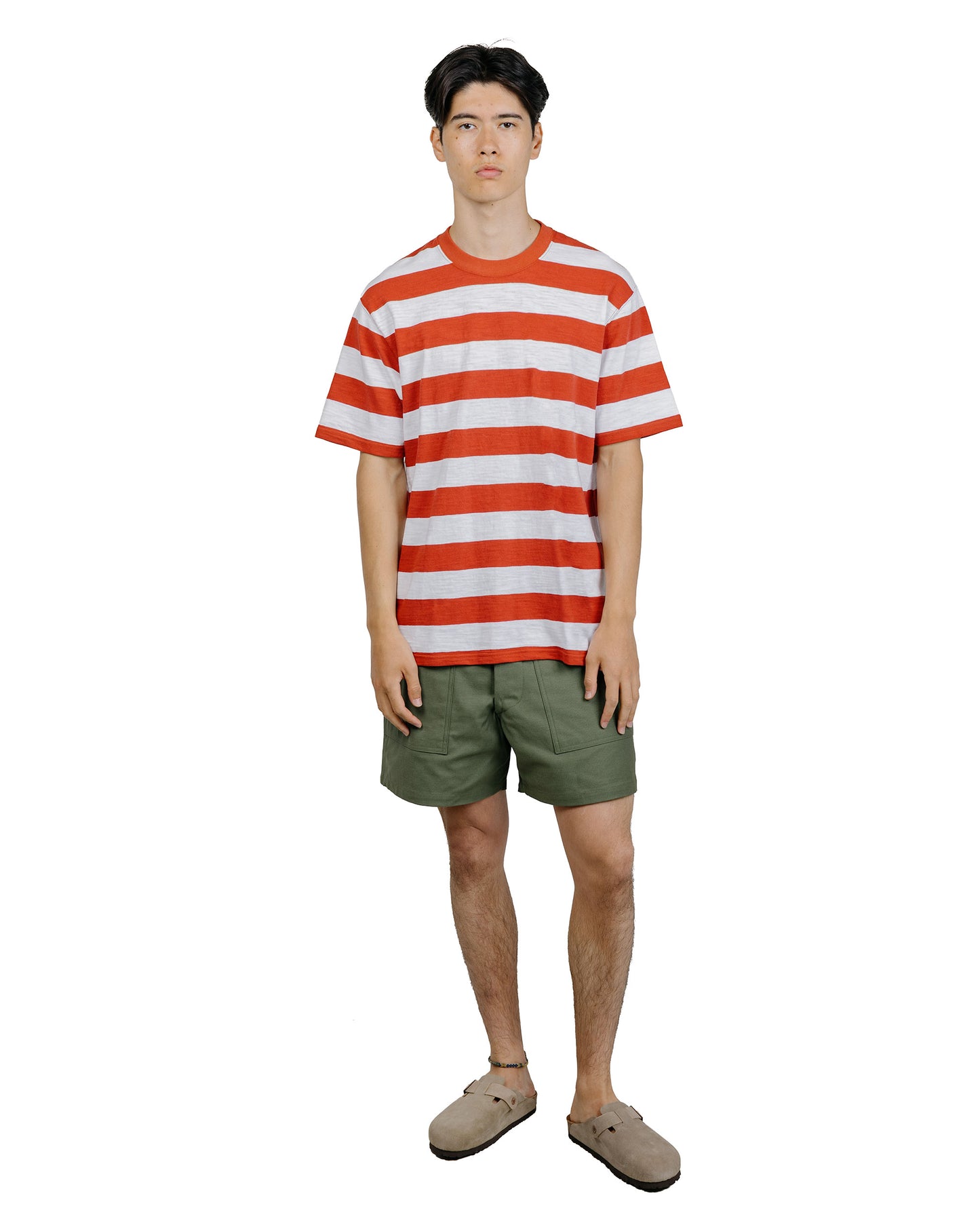 The Real McCoy's BC24002 Buco Stripe Tee SS WhiteRed