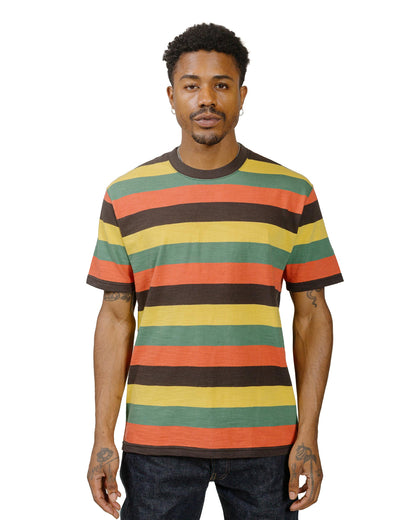 The Real McCoy's BC24002 Buco Stripe Tee S/S Tricolor model front