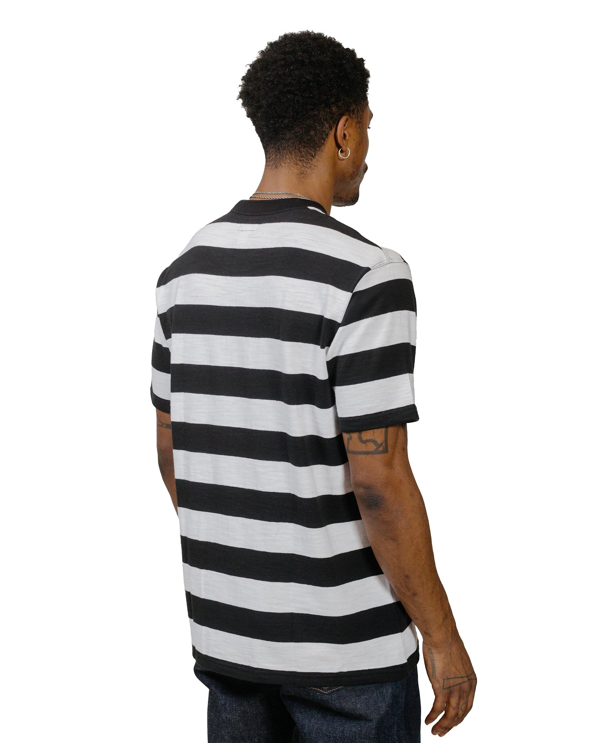 The Real McCoy's BC24002 Buco Stripe Tee S/S White model back