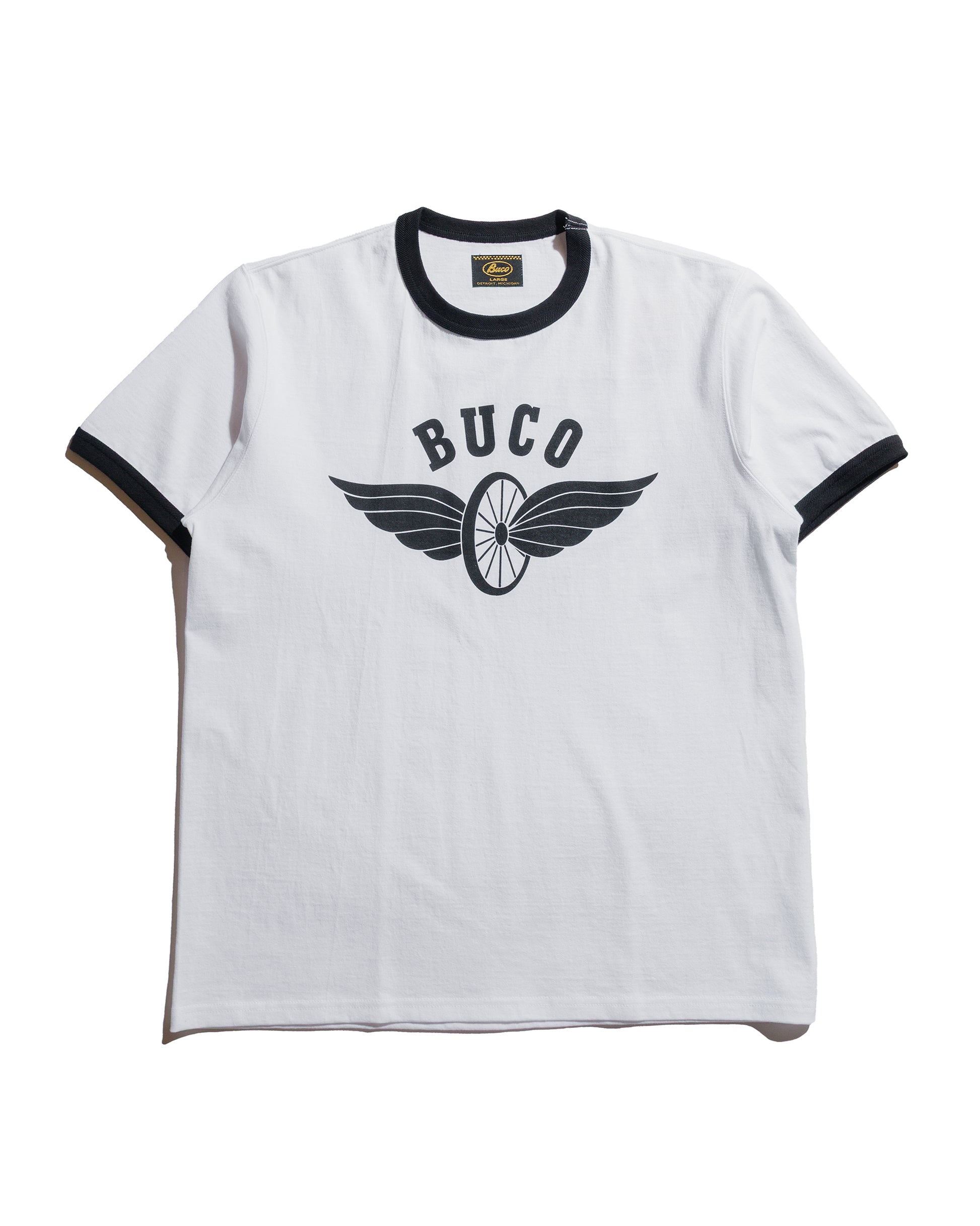 The Real McCoy's BC25004 Buco Tee  Flying Wheel WhiteBlack