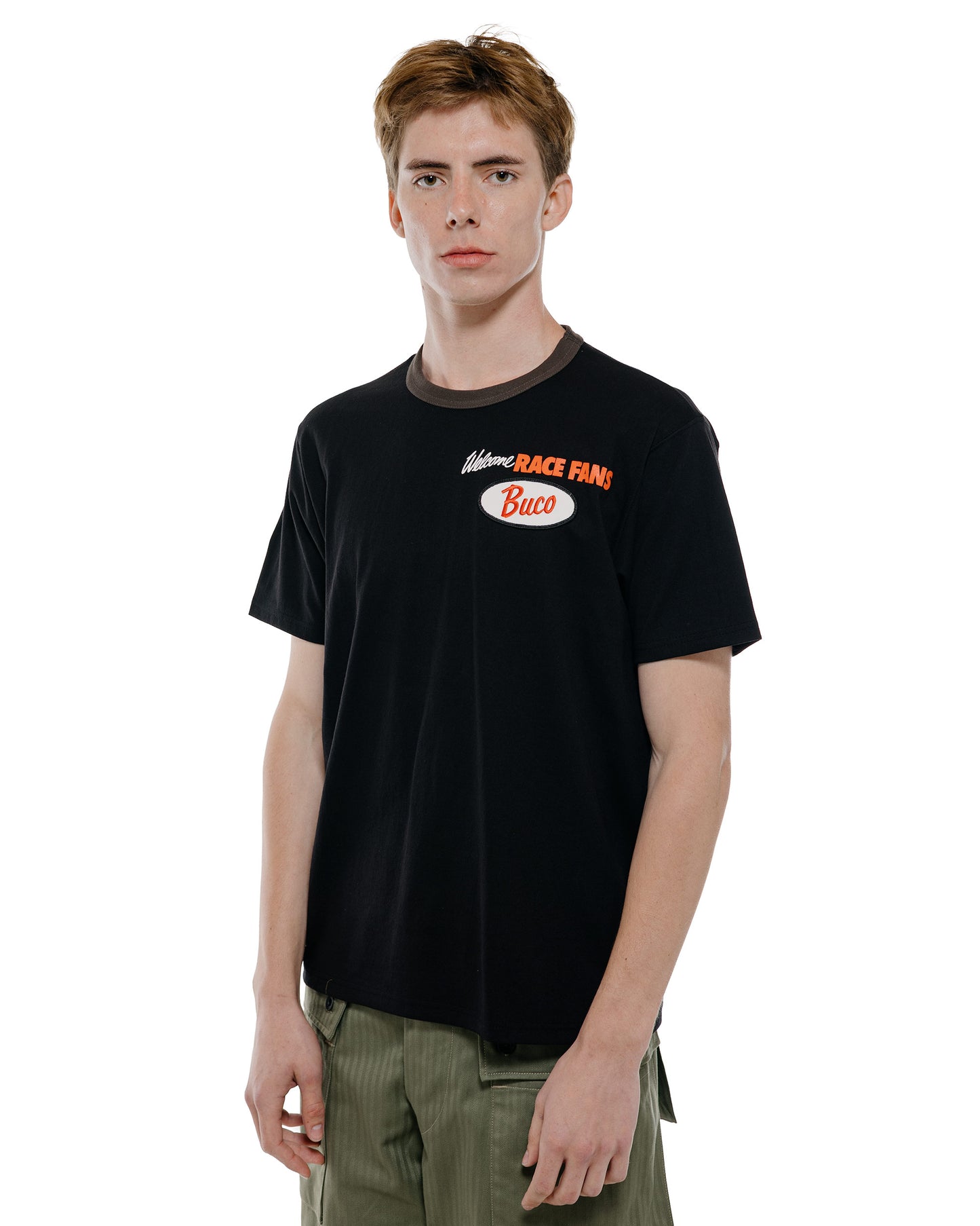 The Real McCoy's BC26004 Buco Tee / Welcome Racing Fans! Black/Charcoal