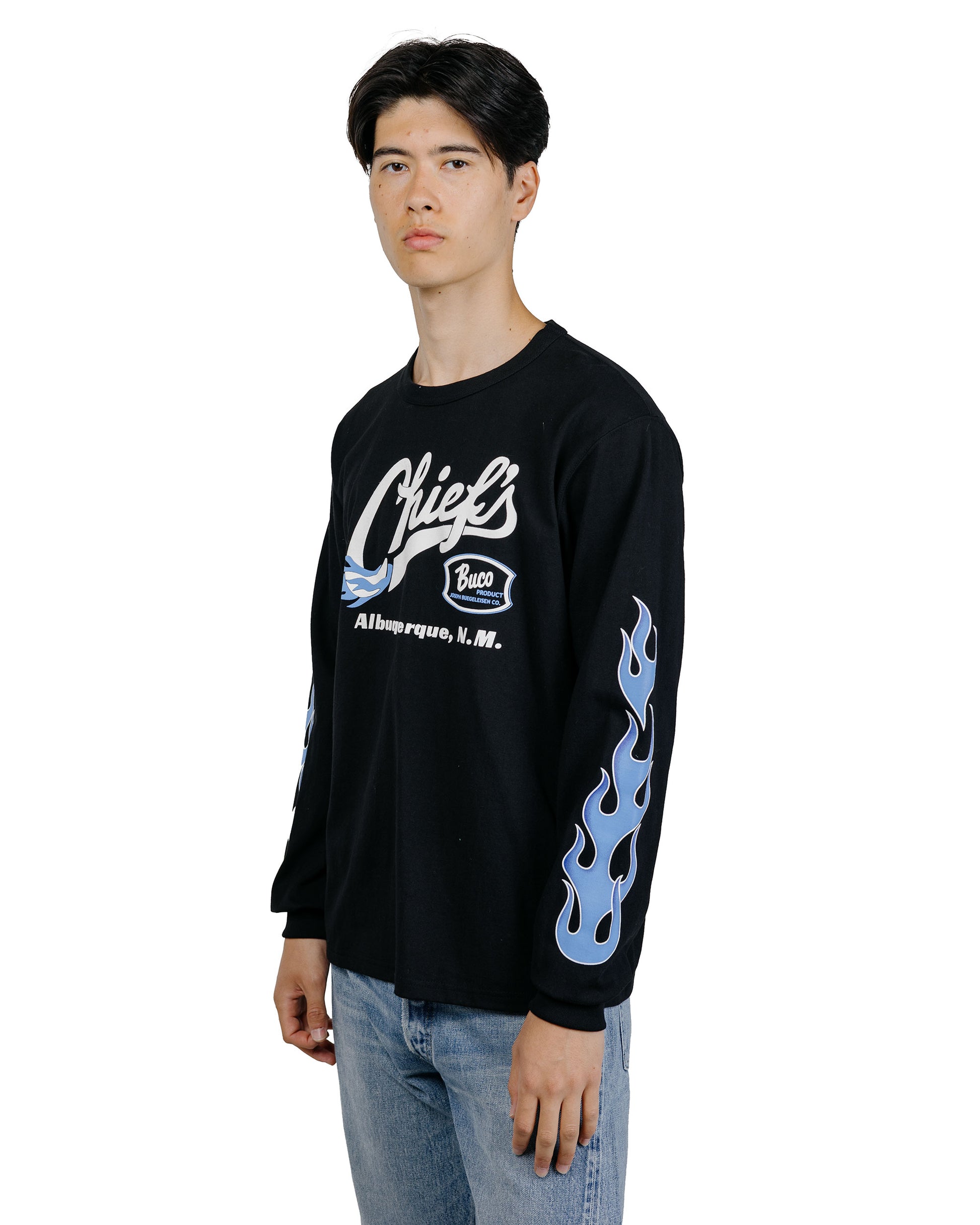 The Real McCoy's BC26005 BUCO LS Tee  Chiefs BlackBlue