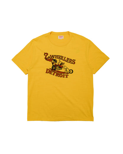 The Real McCoy's BC26009 Athletic T-Shirt / 2-Wheelers of Detroit Yellow