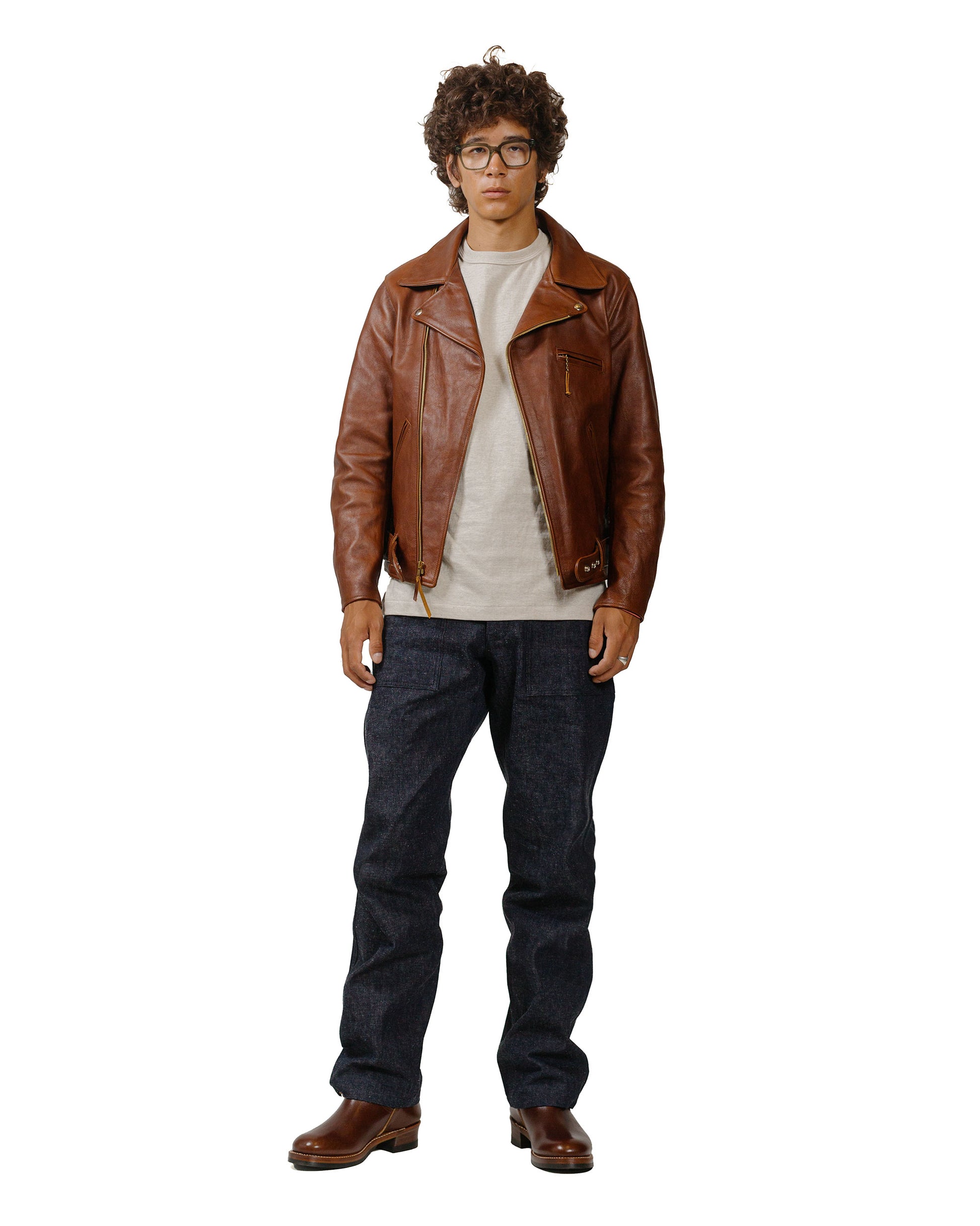 The Real McCoy's BJ21001 Buco JH-1 Jacket / Brown model full