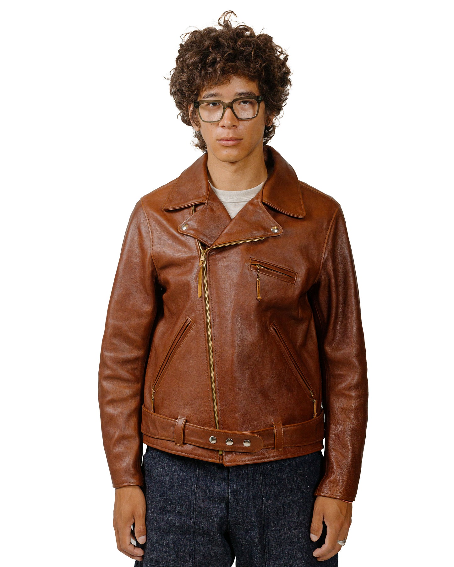 The Real McCoy's BJ21001 Buco JH-1 Jacket / Brown model front