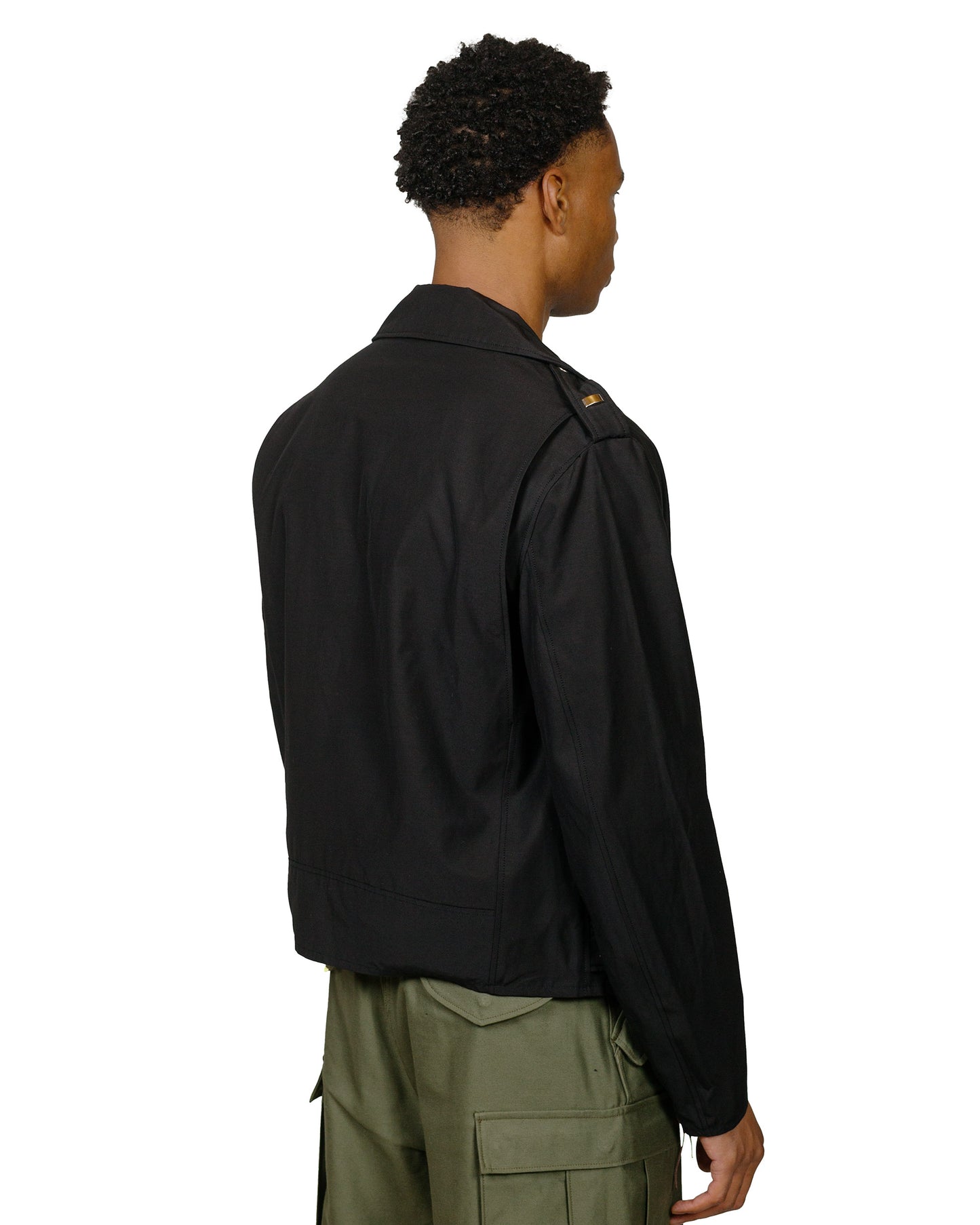 The Real McCoy's BJ24102 Buco J-24 Satin Twill Jacket Black model back