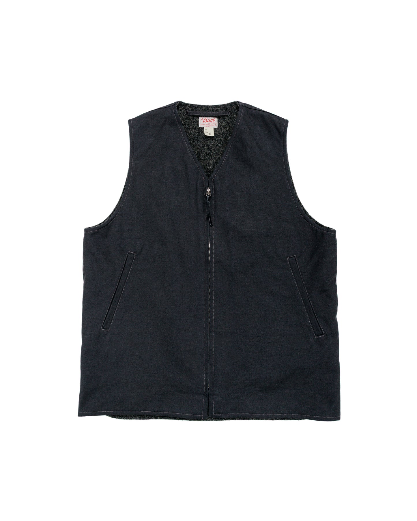The Real McCoy's BJ25103 Buco Cotton Canvas Riding Vest Black