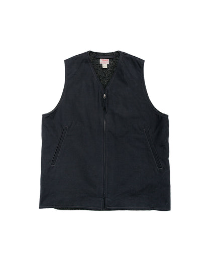The Real McCoy's BJ25103 Buco Cotton Canvas Riding Vest Black