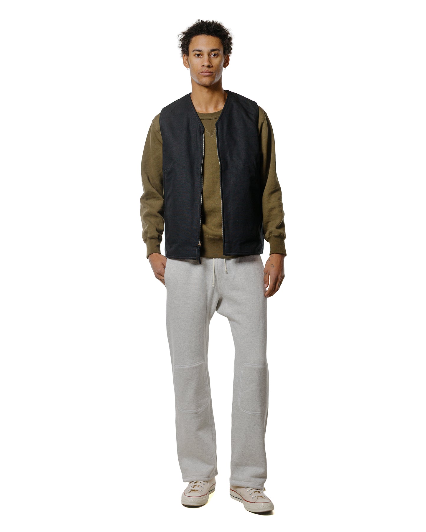 The Real McCoy's BJ25103 Buco Cotton Canvas Riding Vest Black