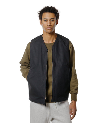 The Real McCoy's BJ25103 Buco Cotton Canvas Riding Vest Black