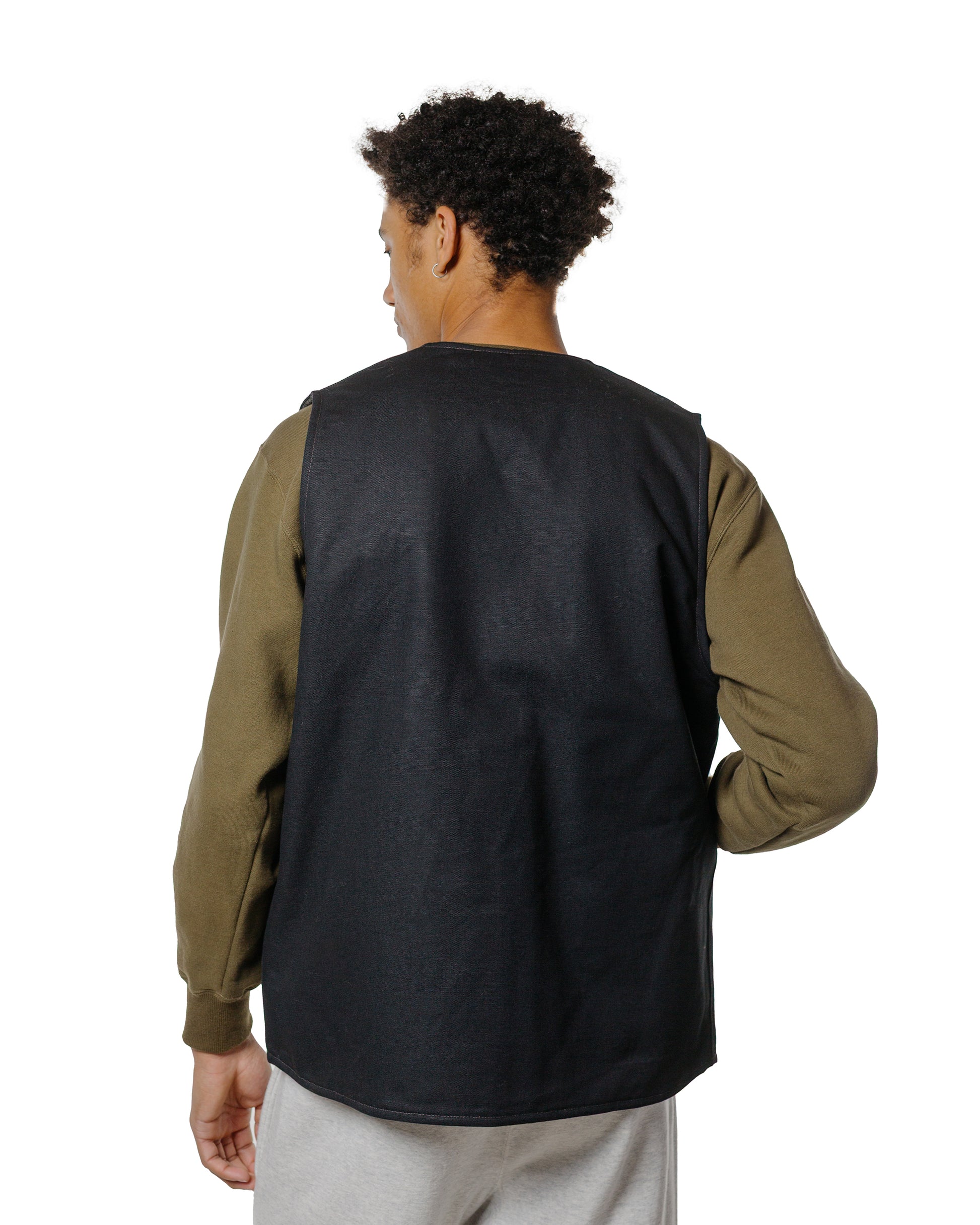 The Real McCoy's BJ25103 Buco Cotton Canvas Riding Vest Black