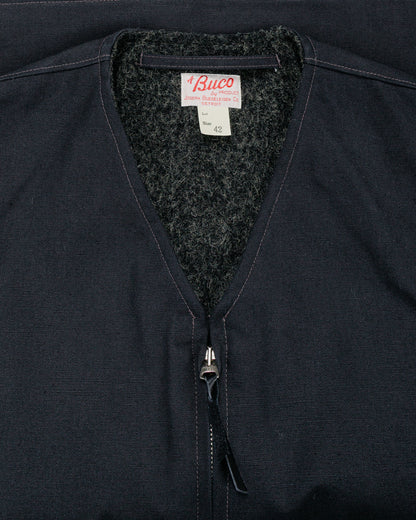 The Real McCoy's BJ25103 Buco Cotton Canvas Riding Vest Black