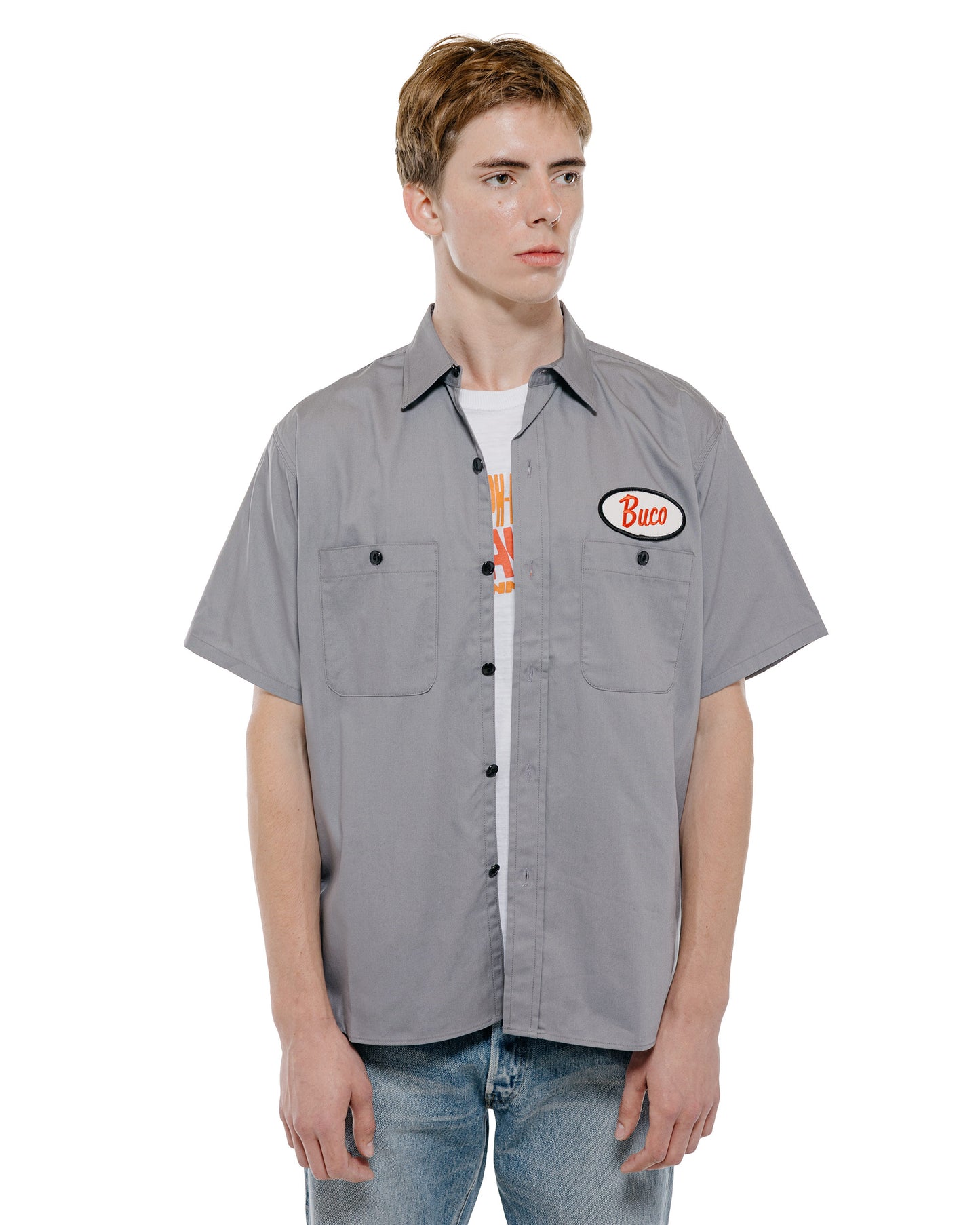 The Real McCoy's BS26001 Buco Workshirt SS  Look At How Buco Did It! Cloud Gray