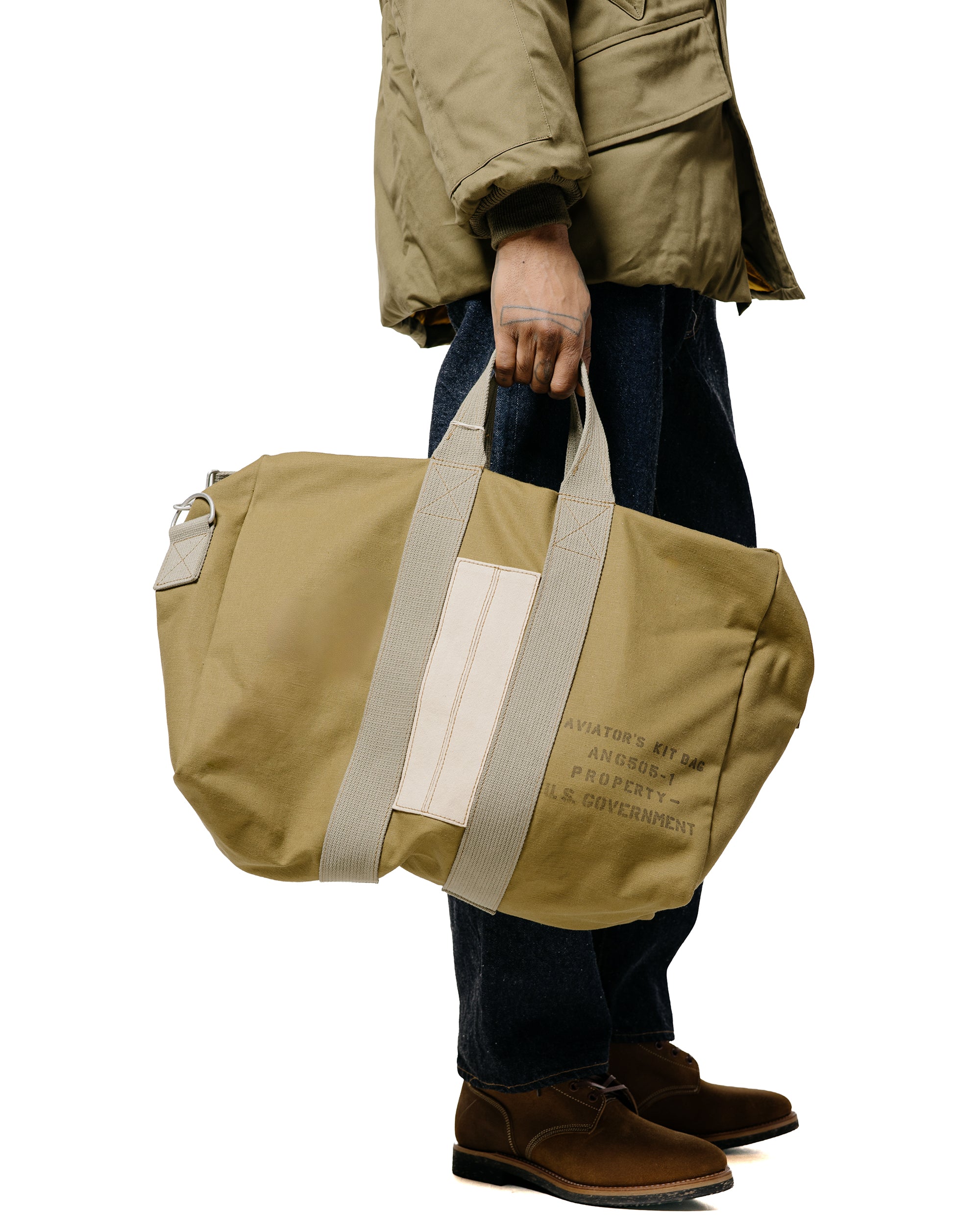 The Real McCoy's MA22101 Aviator's Kit Bag 6505-1 Khaki