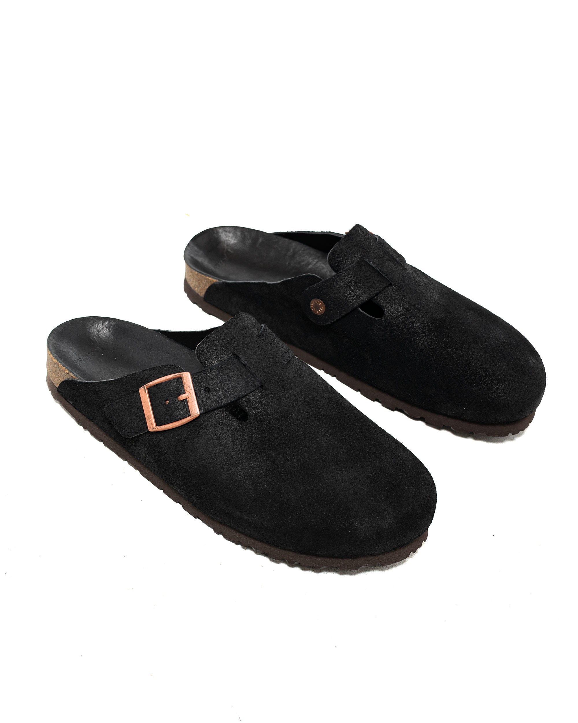 The Real McCoy's MA23012 Leather Foot-Support Clogs Black