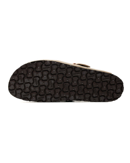 lost & found The Real McCoy's The Real McCoy's MA23012 Leather Foot-Support Clogs Taupe
