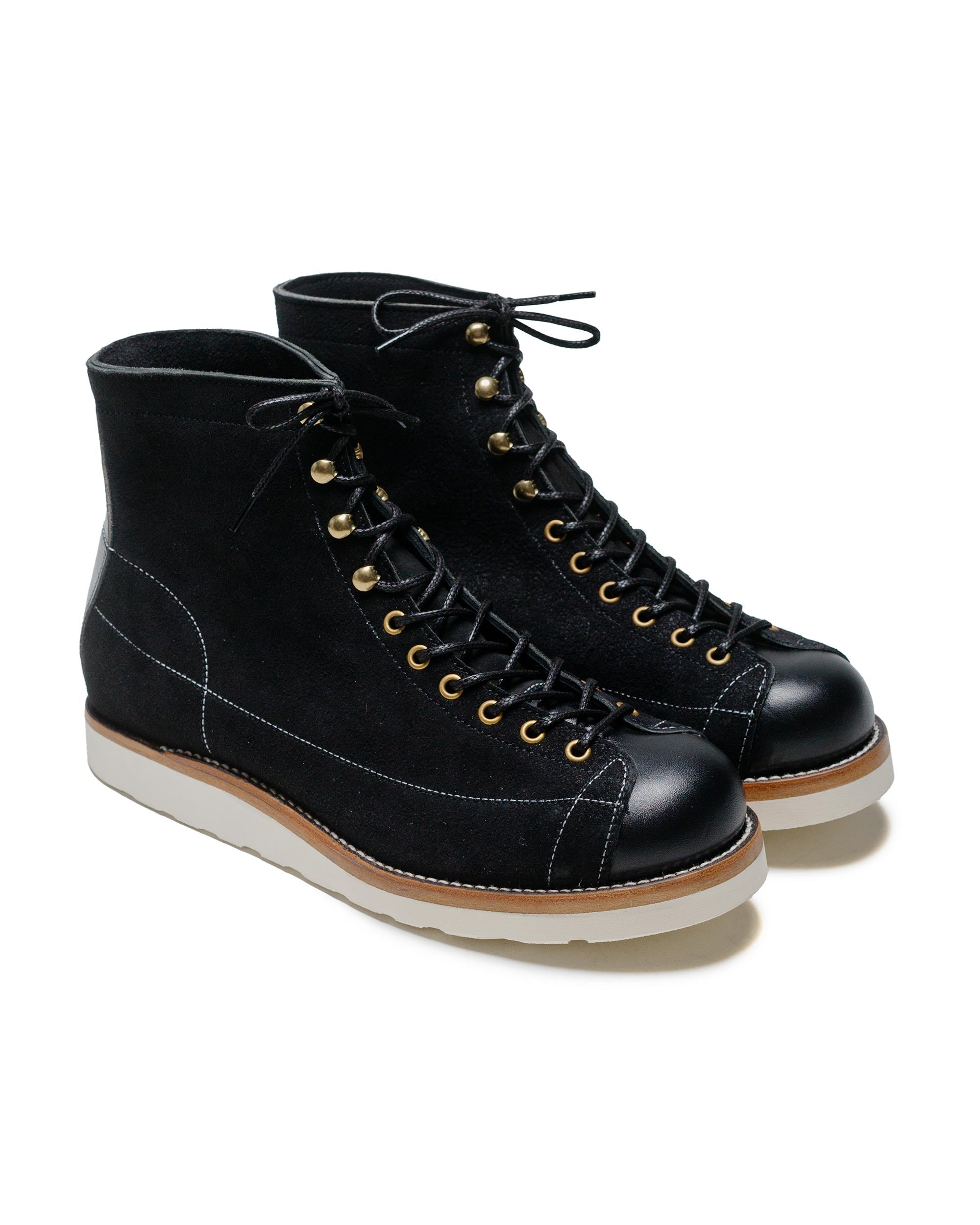 The Real McCoy's MA24009 Ten Mile Work Boots / Rough Out Leather Black