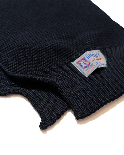 The Real McCoy's MA24103 Scarf, Wool-Knit Navy fabric