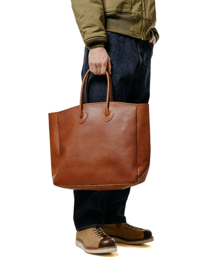 The Real McCoy's MA25102 Leather Tote Shoulder-Bag Brown