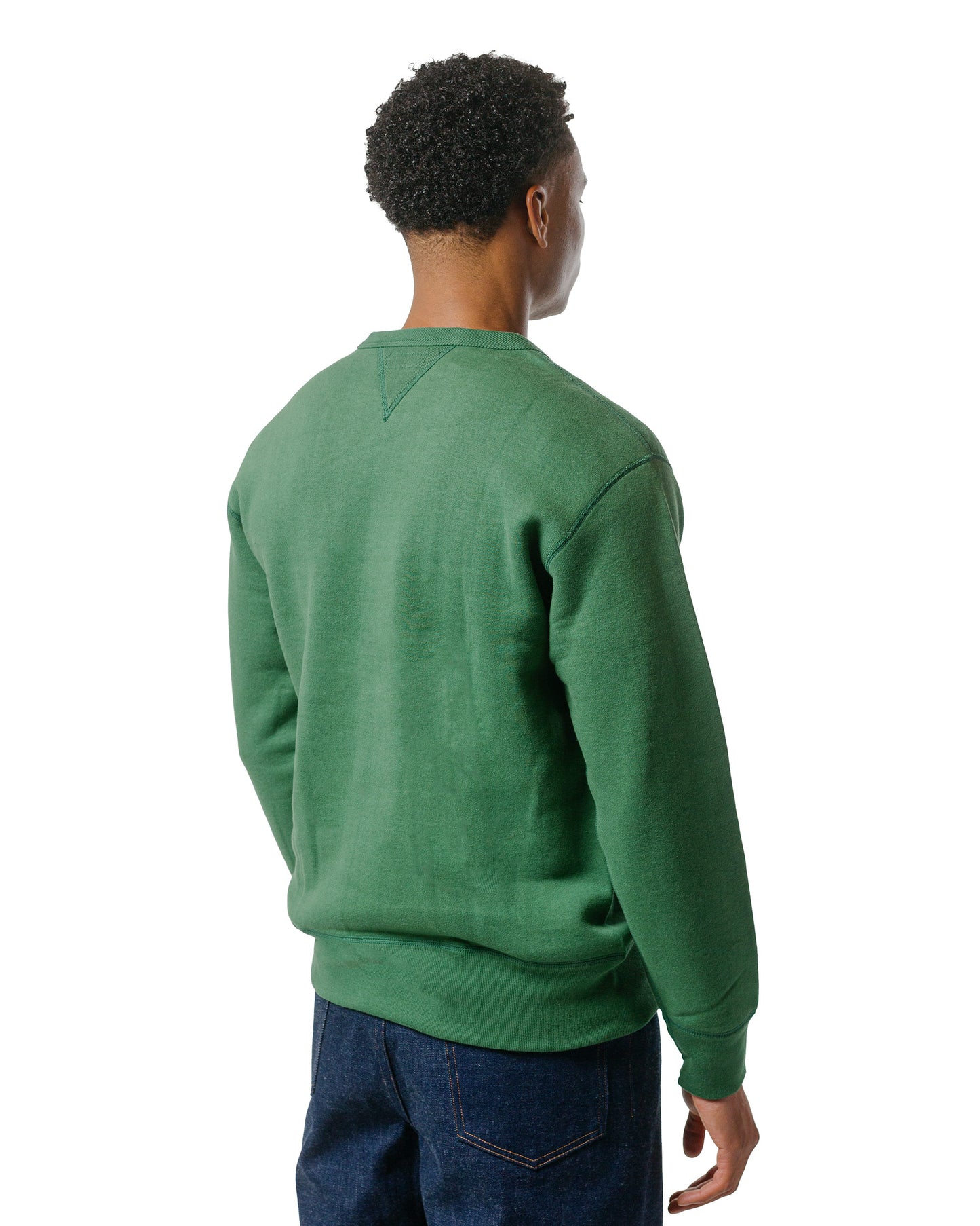 The Real McCoy’s MC13111 10 oz. Loopwheel Crewneck Sweatshirt Shamrock model back