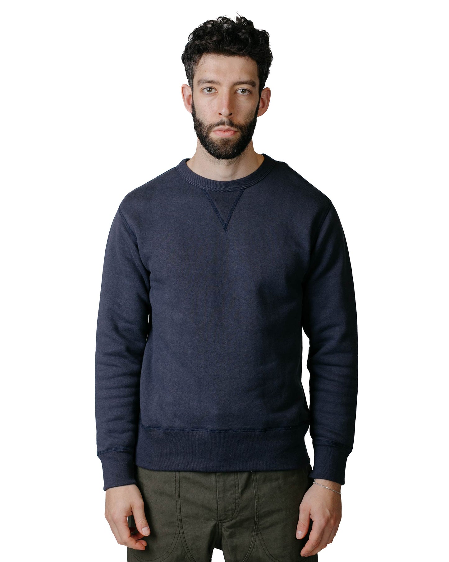 The Real McCoy’s MC13111 Sweatshirt / Loop Wheel Navy Model Front