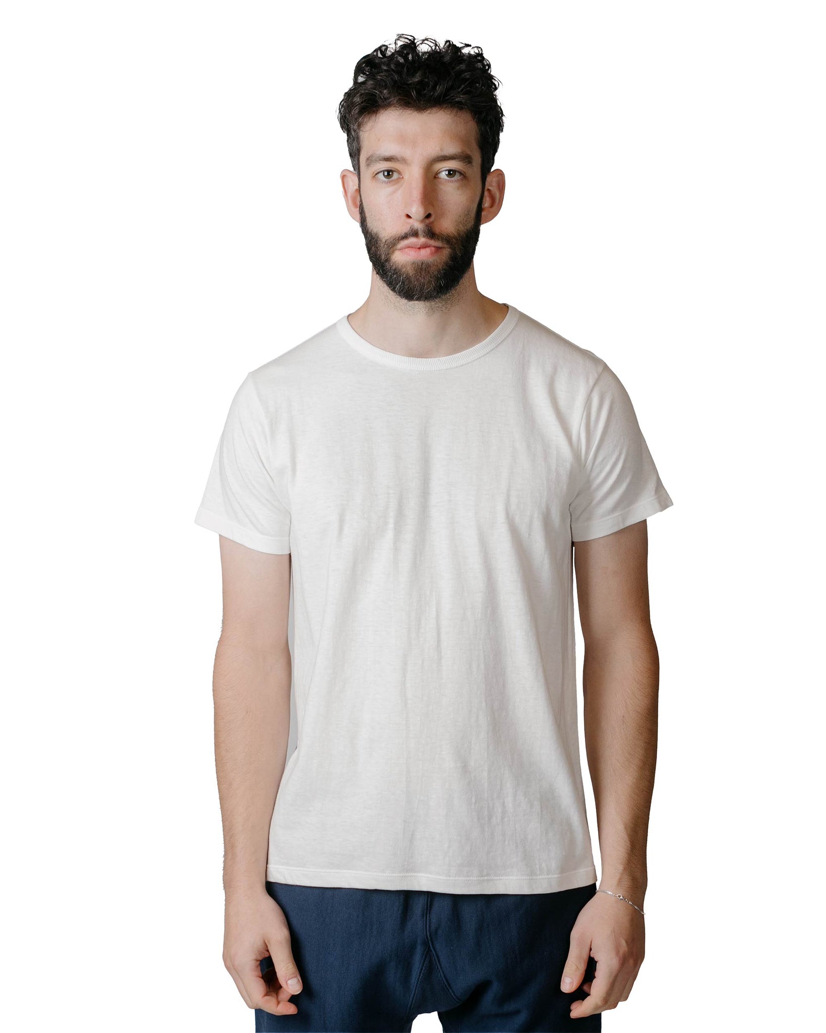 The Real McCoy's MC17005 Undershirts, Cotton, Summer White Model Front