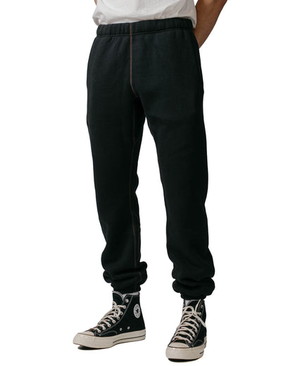 The Real McCoy's MC18118 10oz. Loopwheel Sweatpants Black Model Front