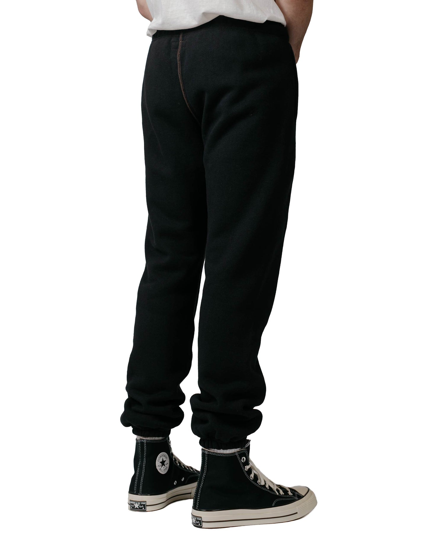 The Real McCoy's MC18118 10oz. Loopwheel Sweatpants Black Model Back