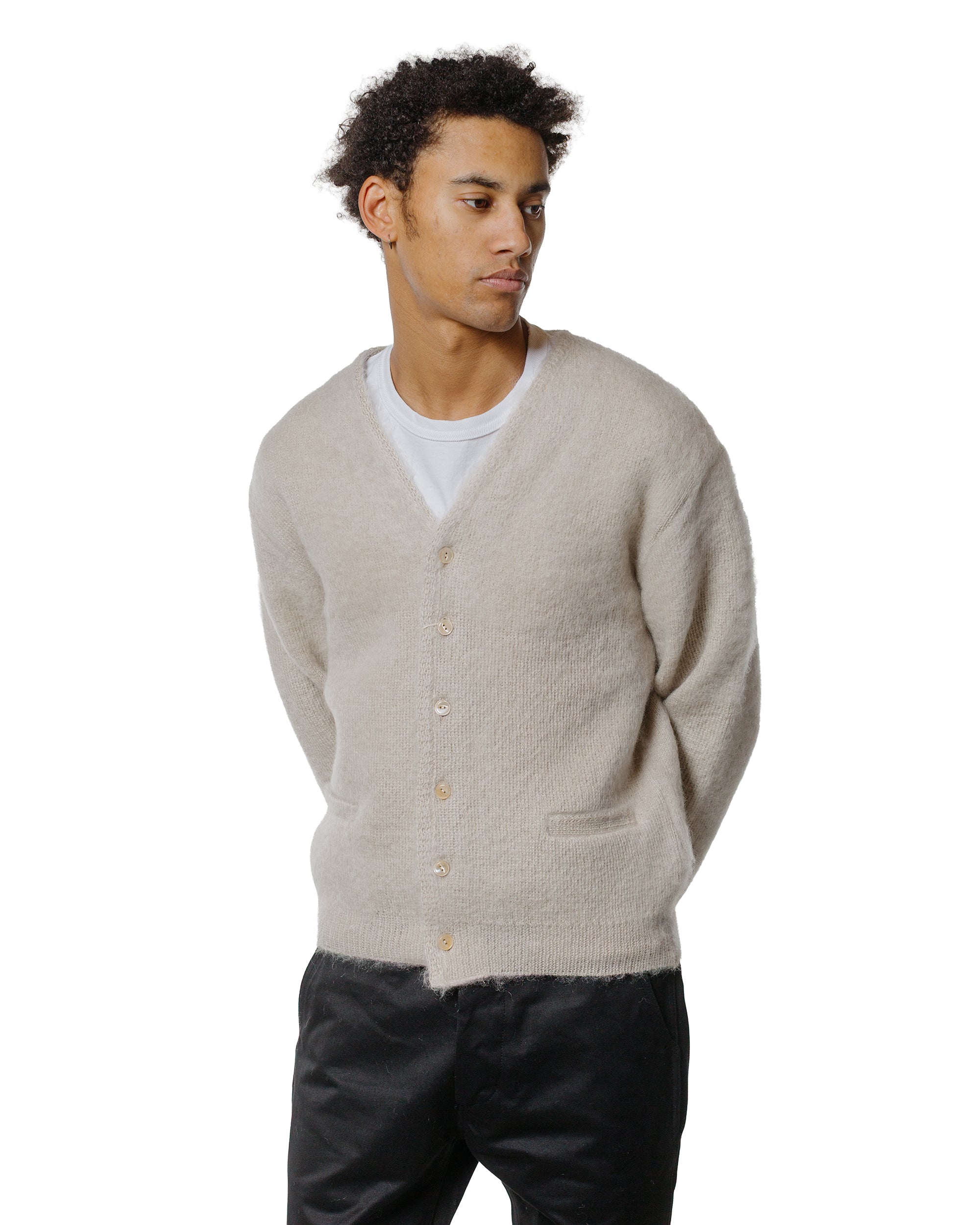 The Real McCoy's MC19103 JM Mohair Cardigan Beige